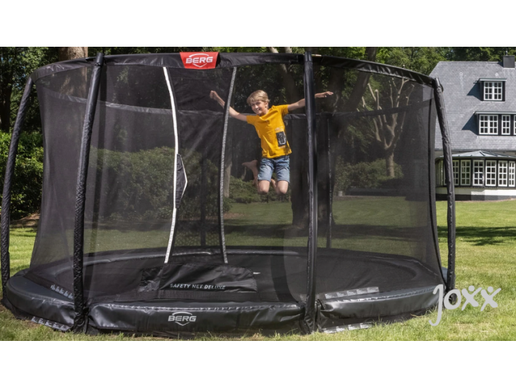 BERG Champion InGround 270 Grijs + Safety Net Deluxe